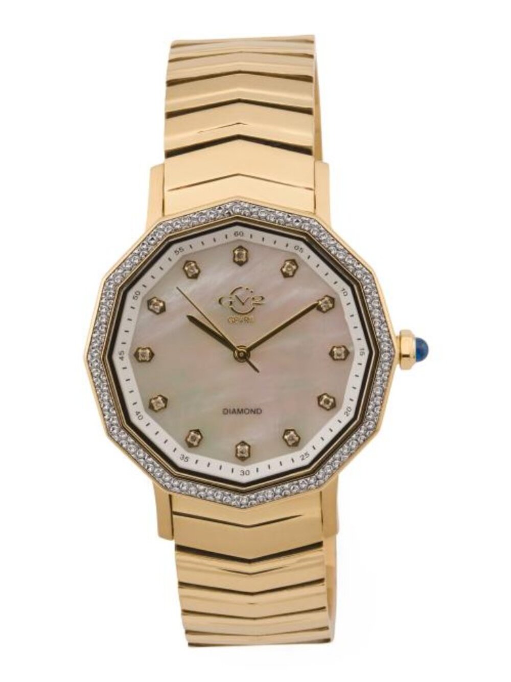 GV2 BY GEVRIL Women's Swiss Made Gold Stainless Steel Spello Diamond Bezel Watch - Picture 1 of 6